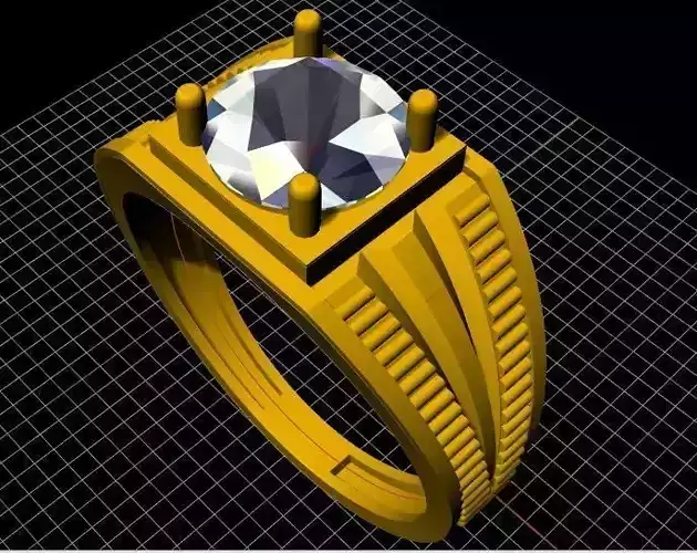 Gents Solitaire Ring 3dm file