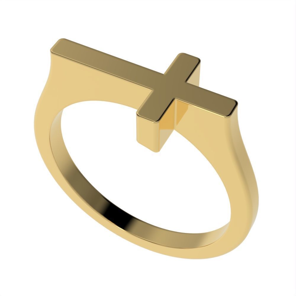 Classic cross ring 3D print model_21