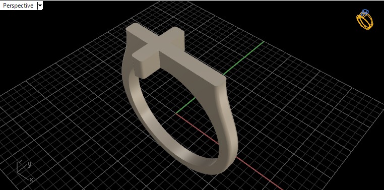 Classic cross ring 3D print model_27