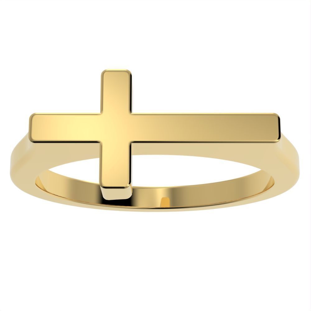 Classic cross ring 3D print model_19