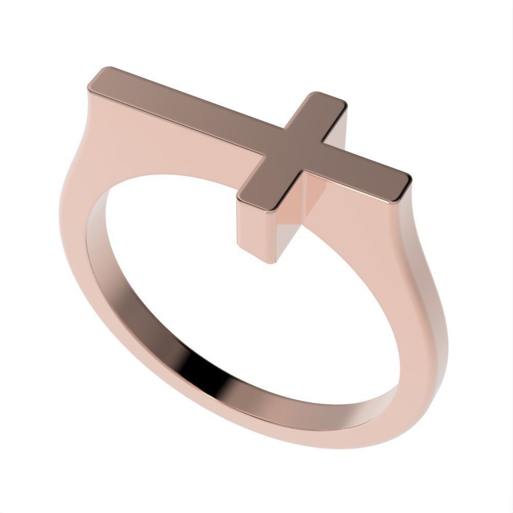 Classic cross ring 3D print model_13