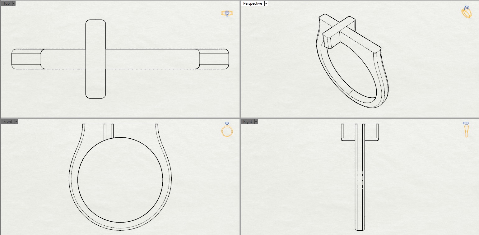 Classic cross ring 3D print model_18