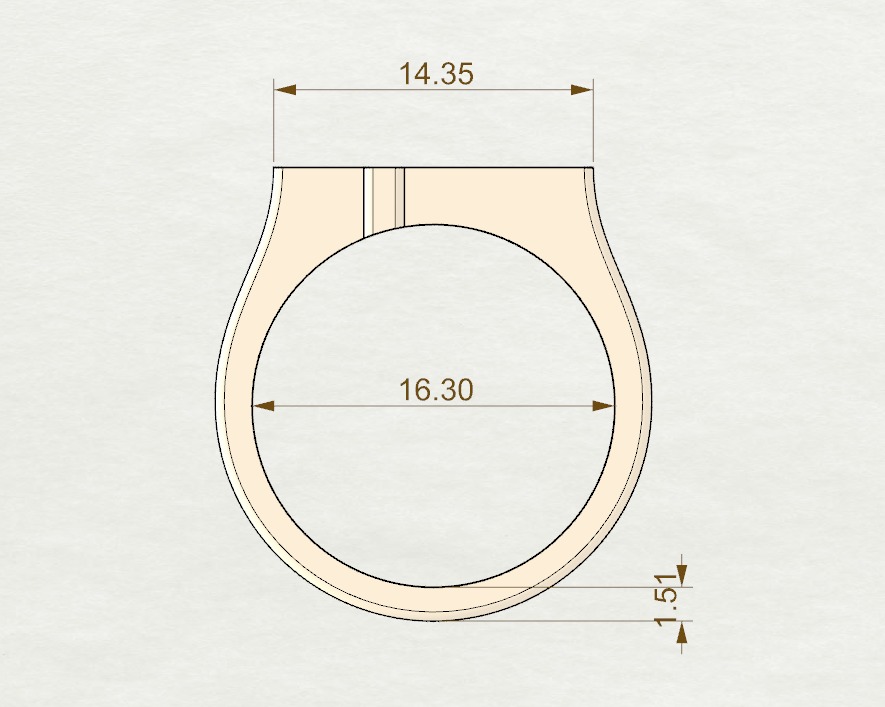 Classic cross ring 3D print model_6