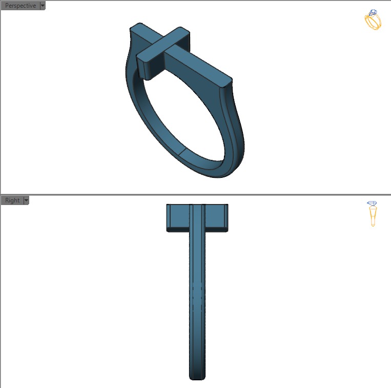 Classic cross ring 3D print model_12