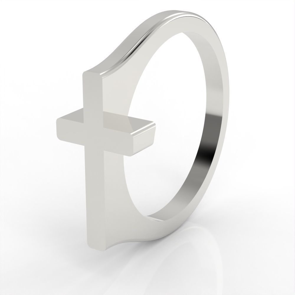 Classic cross ring 3D print model_5