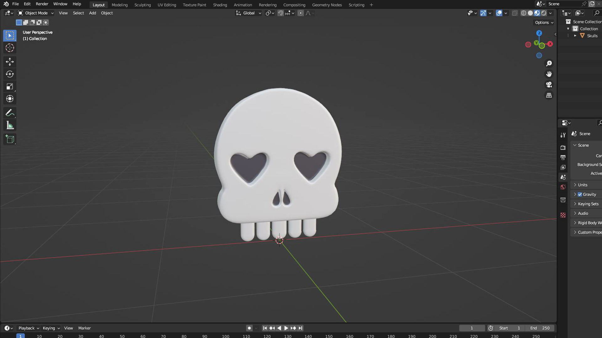 Prop114 Skull Emoji  Low-poly 3D model_7