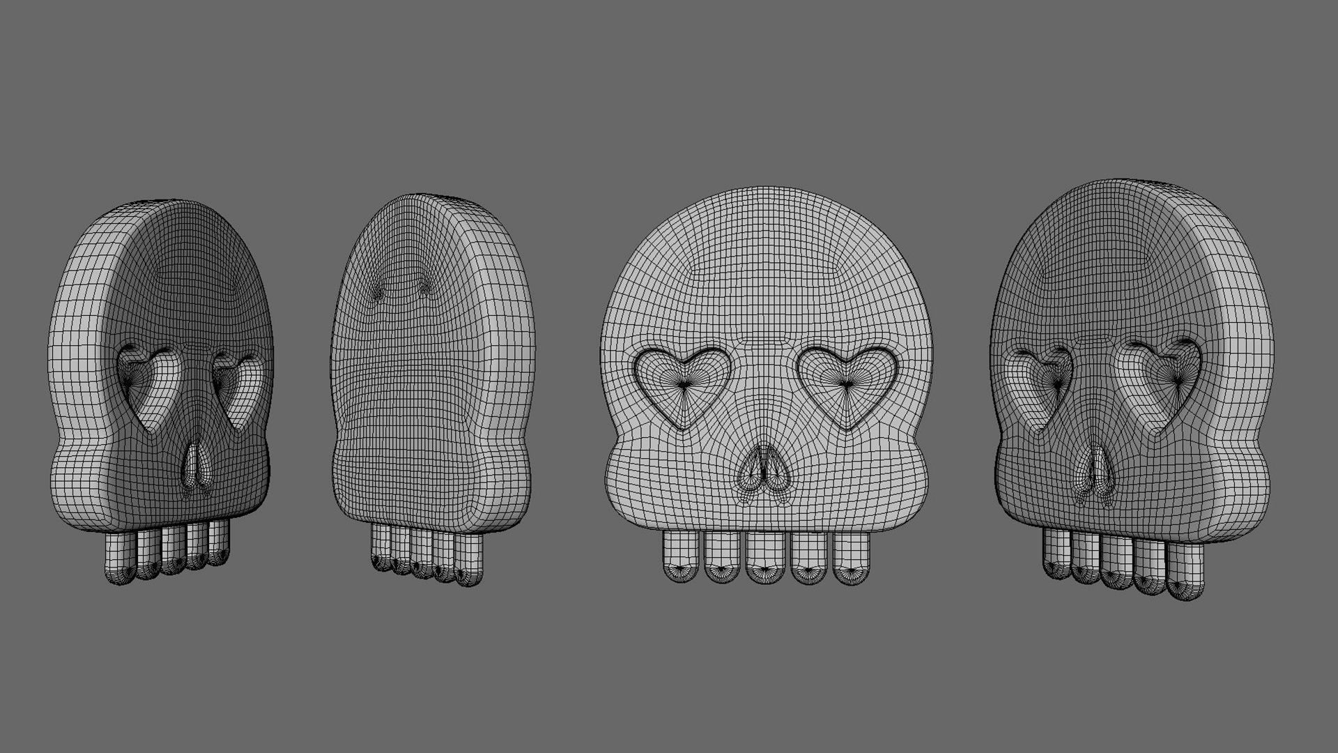 Prop114 Skull Emoji  Low-poly 3D model_8