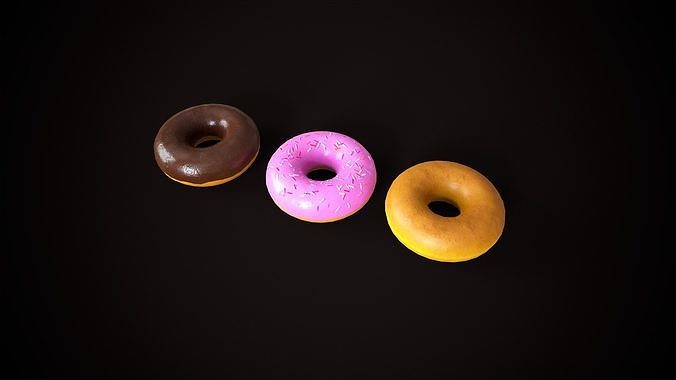 Donuts Low-poly 3D model 3