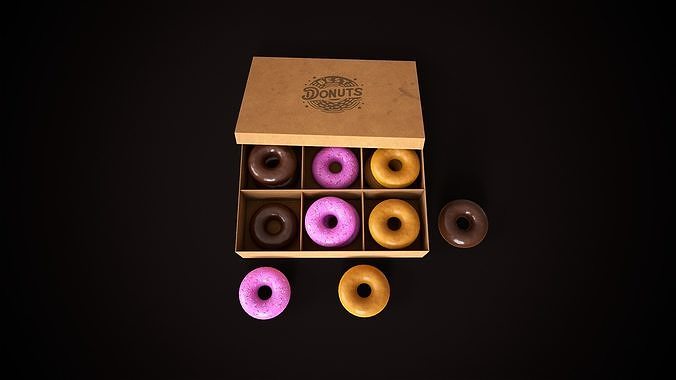 Donuts Low-poly 3D model 2