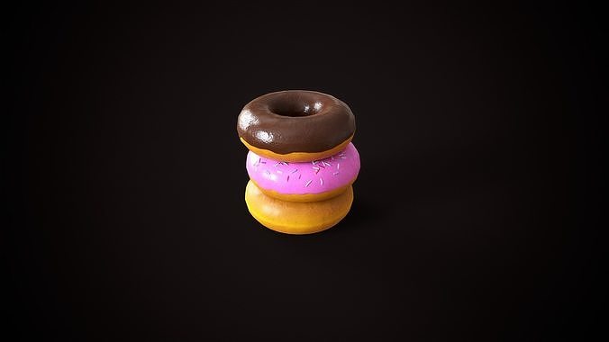 Donuts Low-poly 3D model 7