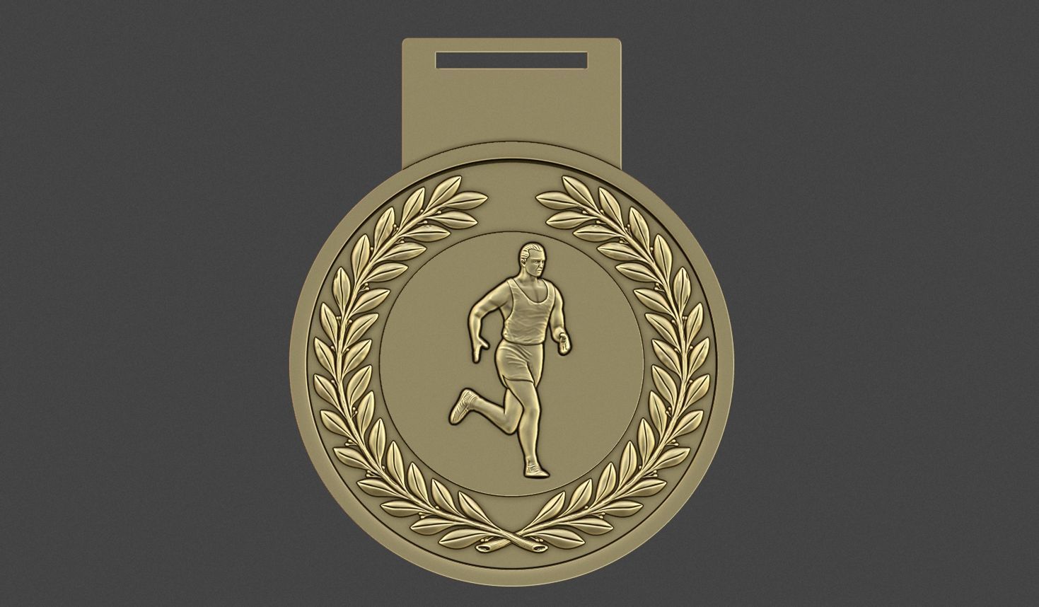 Men Running Award Medals 3D print model_4