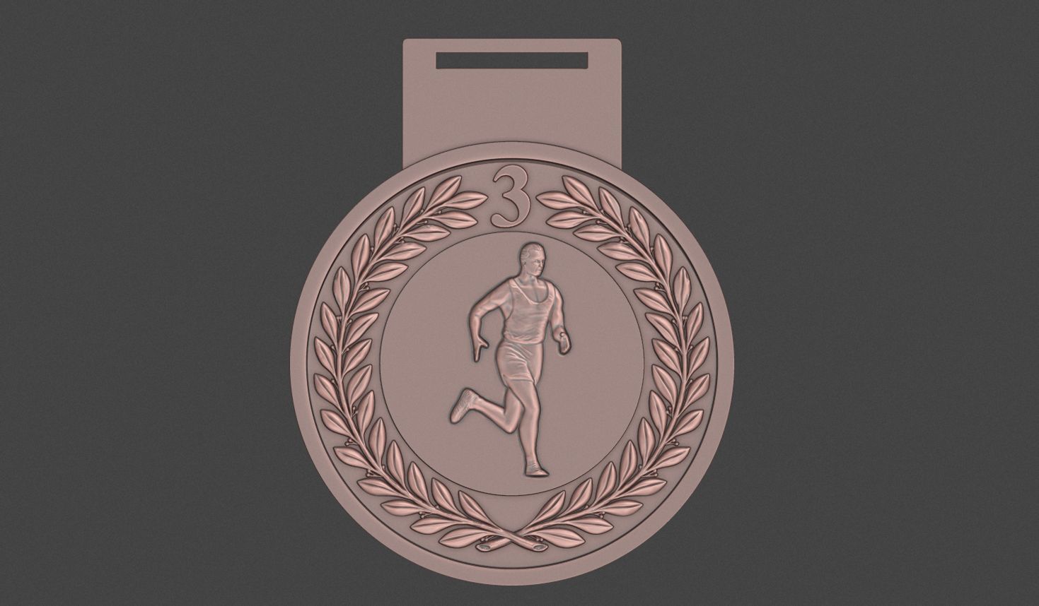 Men Running Award Medals 3D print model_3
