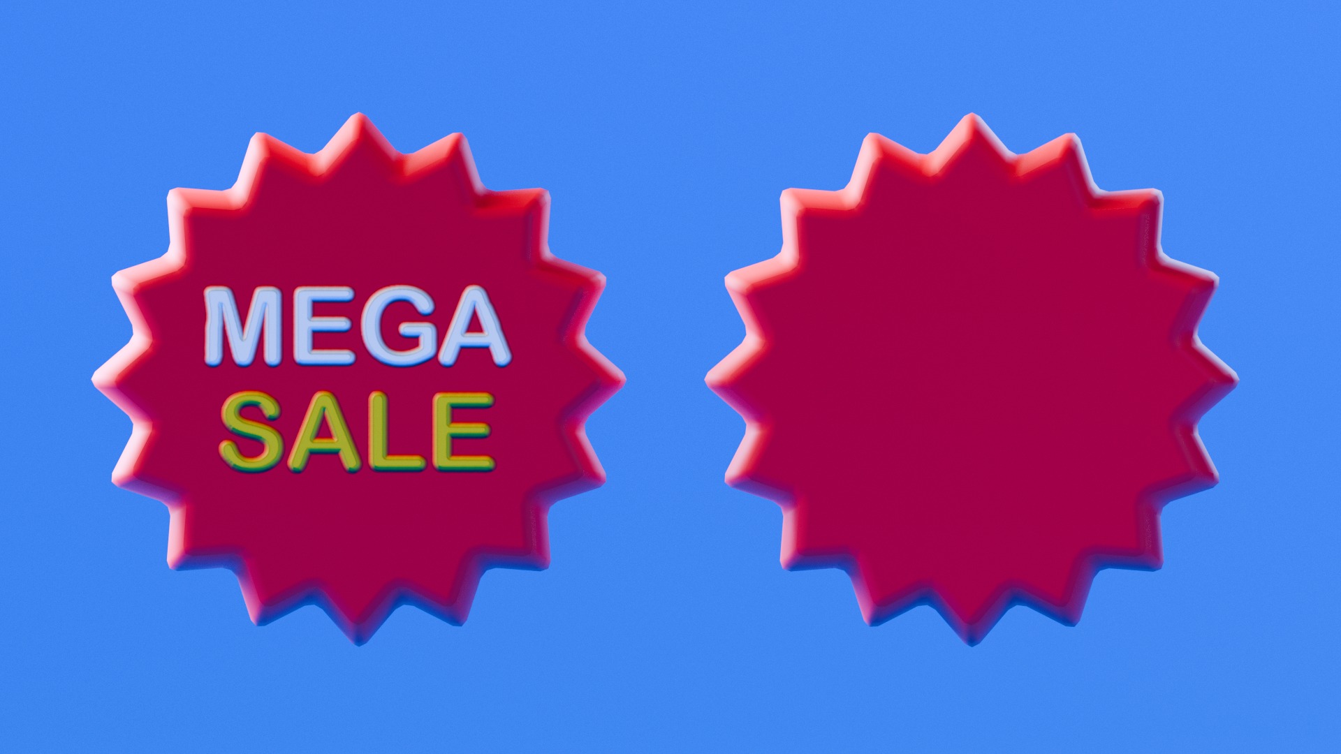 Marketing Icons - Mega Sale Tag Low-poly 3D model_1