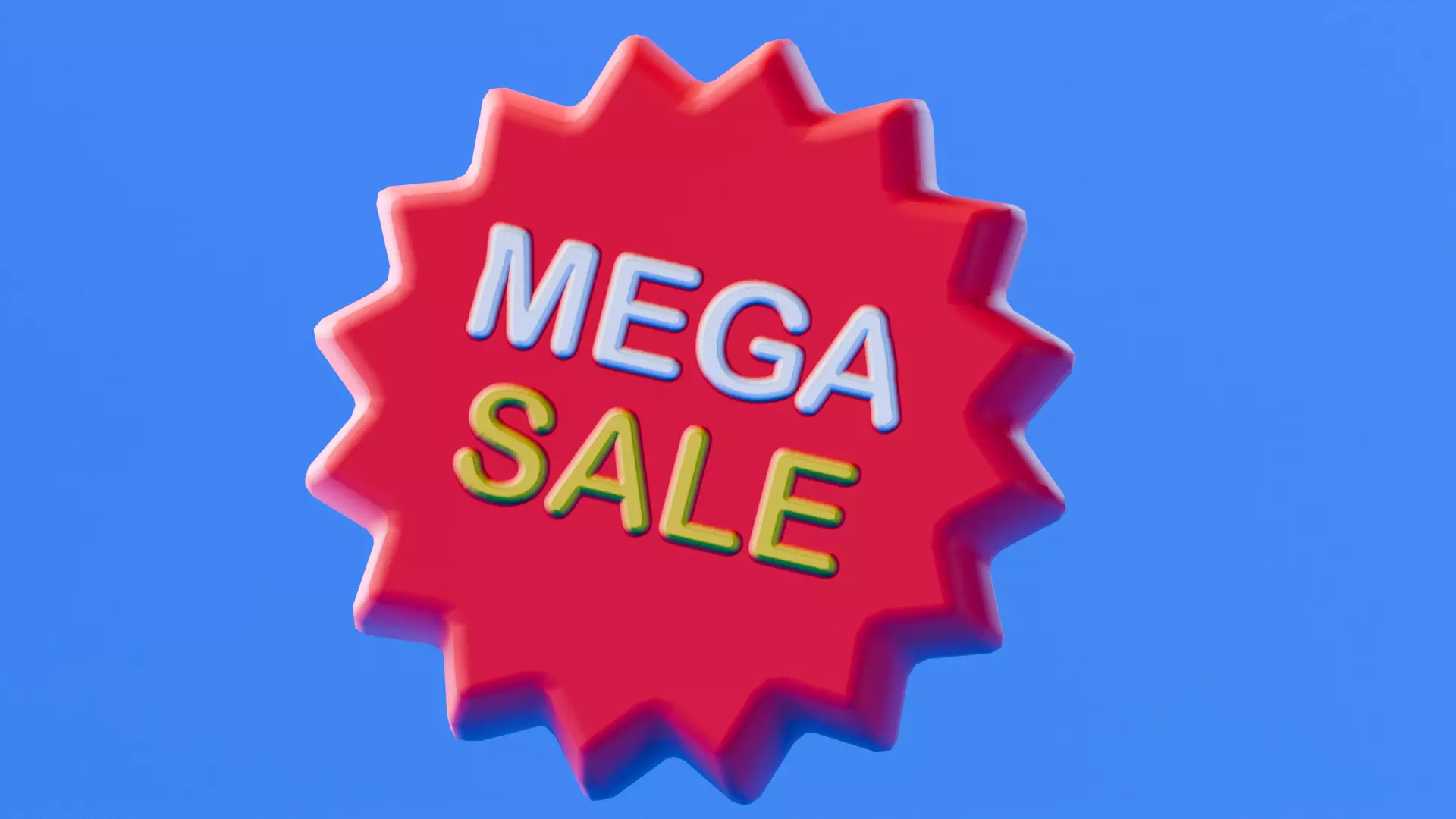 Marketing Icons - Mega Sale Tag Low-poly 3D model_0