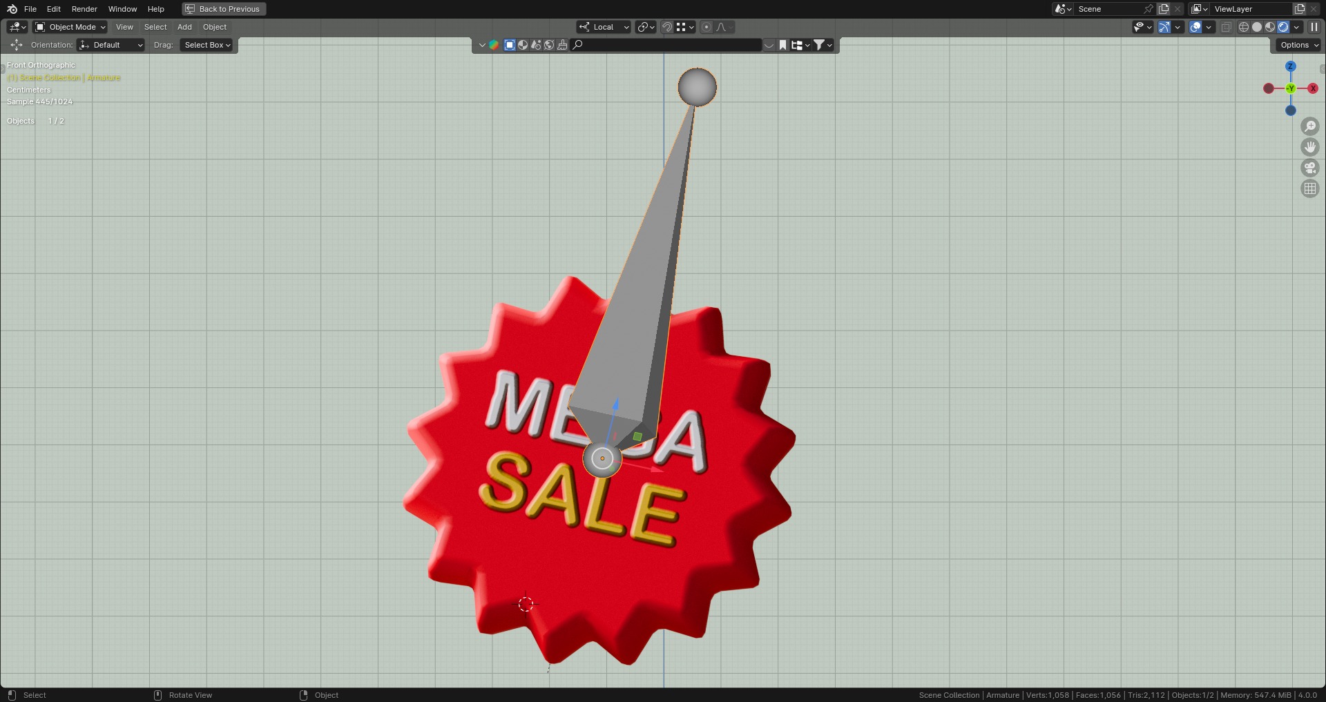 Marketing Icons - Mega Sale Tag Low-poly 3D model_5