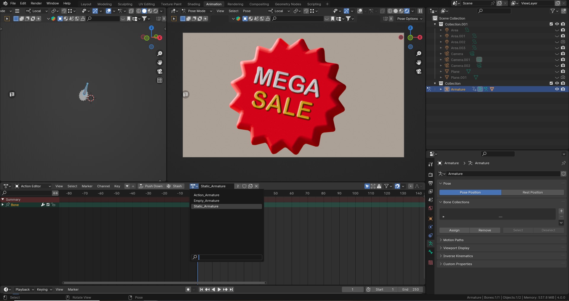 Marketing Icons - Mega Sale Tag Low-poly 3D model_6