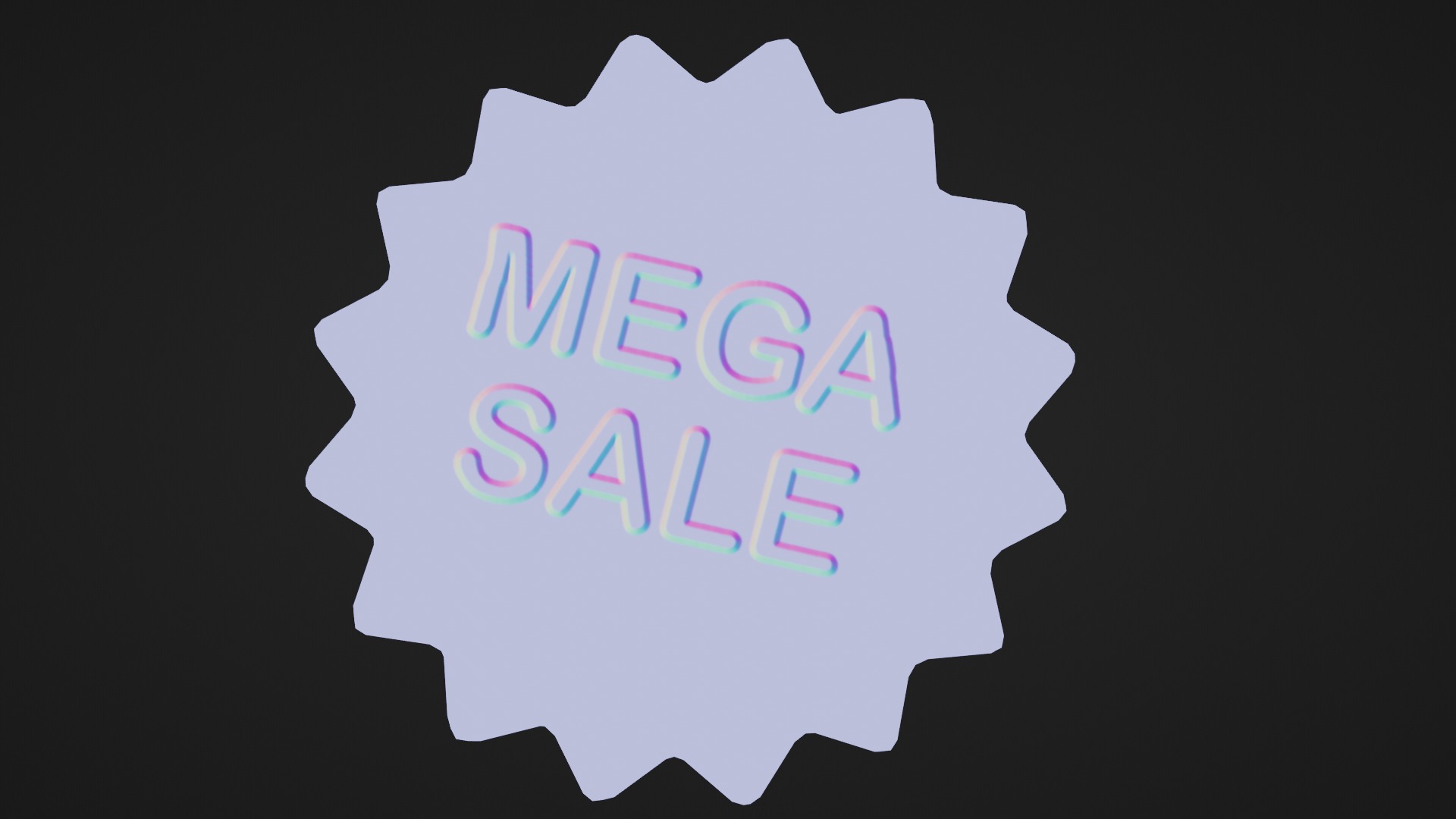 Marketing Icons - Mega Sale Tag Low-poly 3D model_4