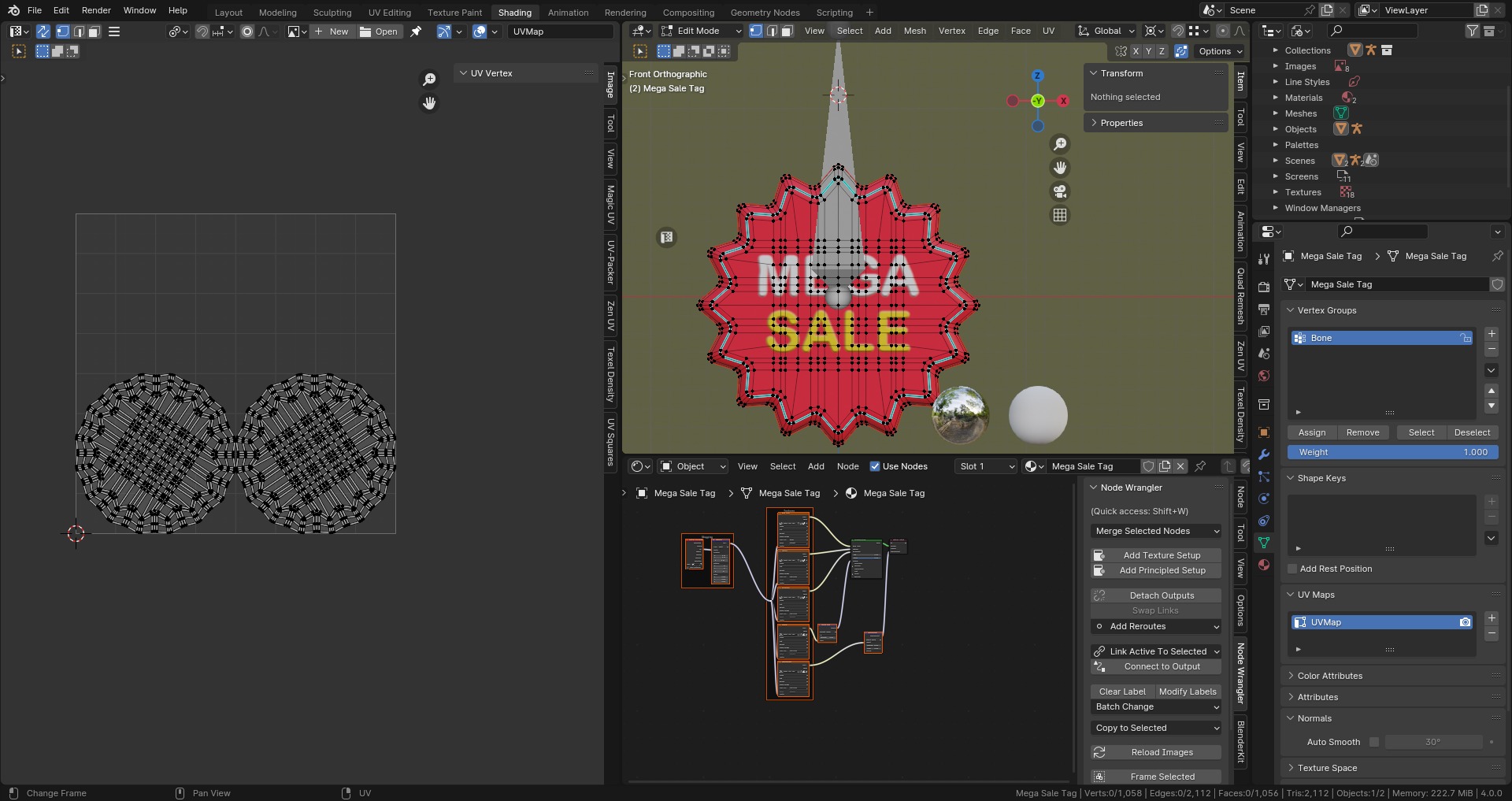 Marketing Icons - Mega Sale Tag Low-poly 3D model_9