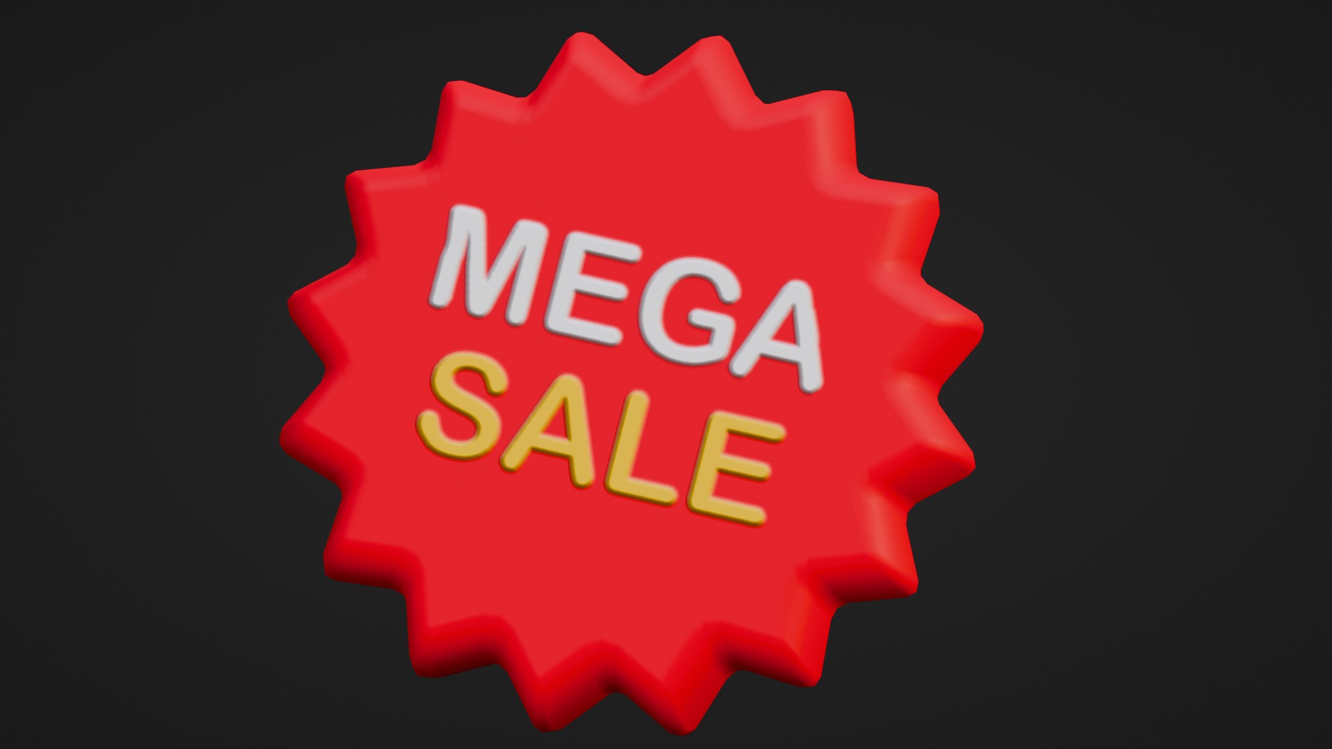 Marketing Icons - Mega Sale Tag Low-poly 3D model_3