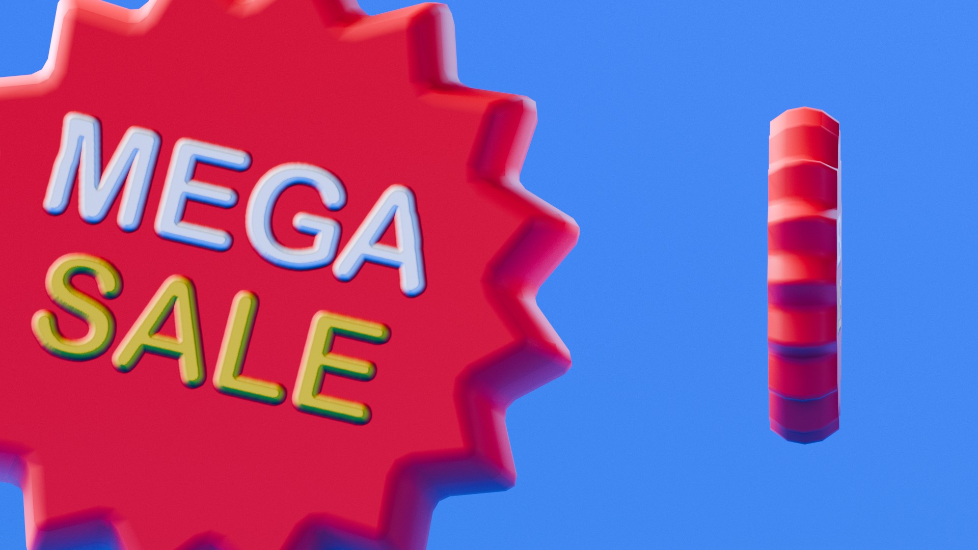 Marketing Icons - Mega Sale Tag Low-poly 3D model_2