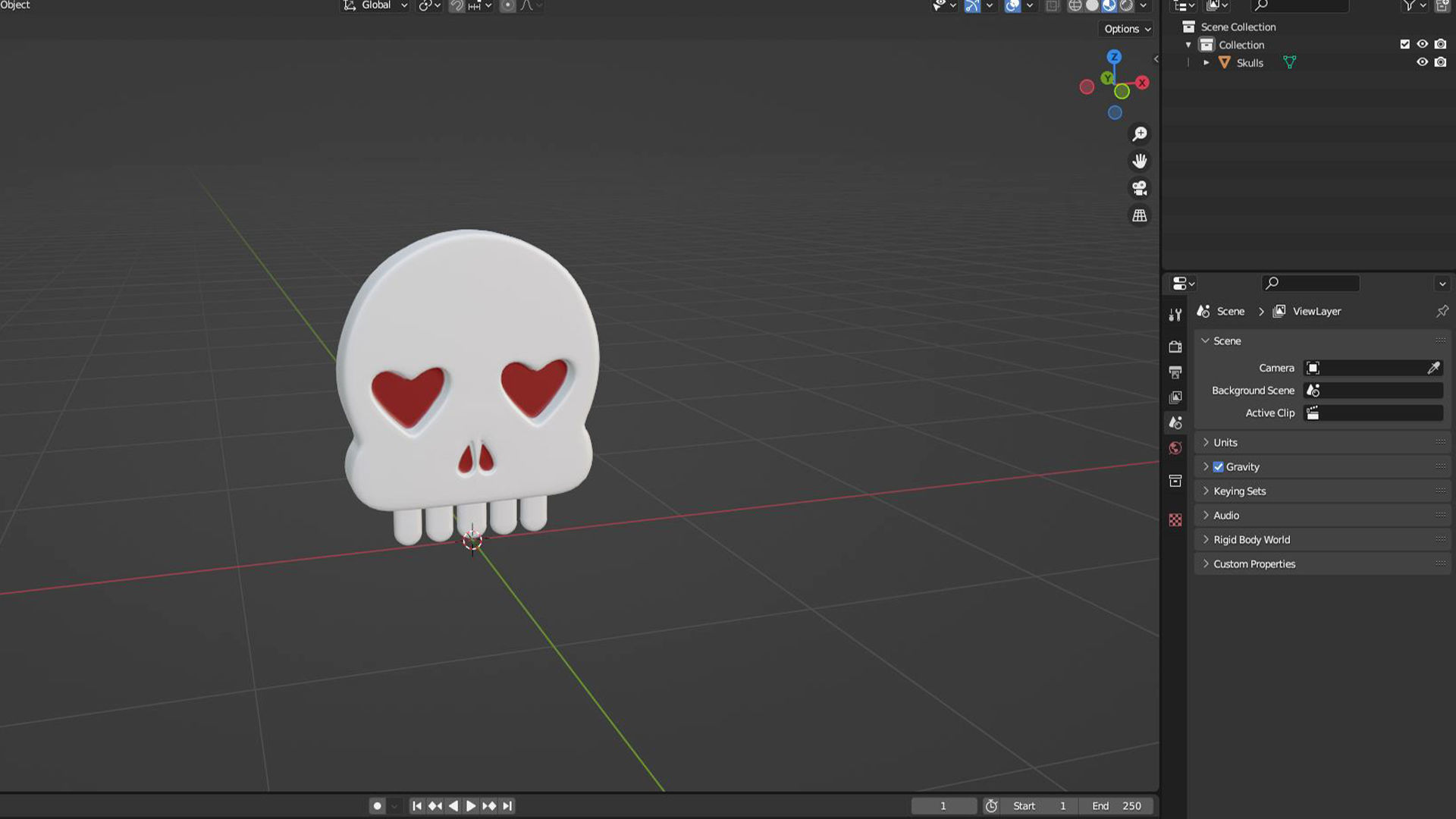 Prop115 Skull Emoji  Low-poly 3D model_7