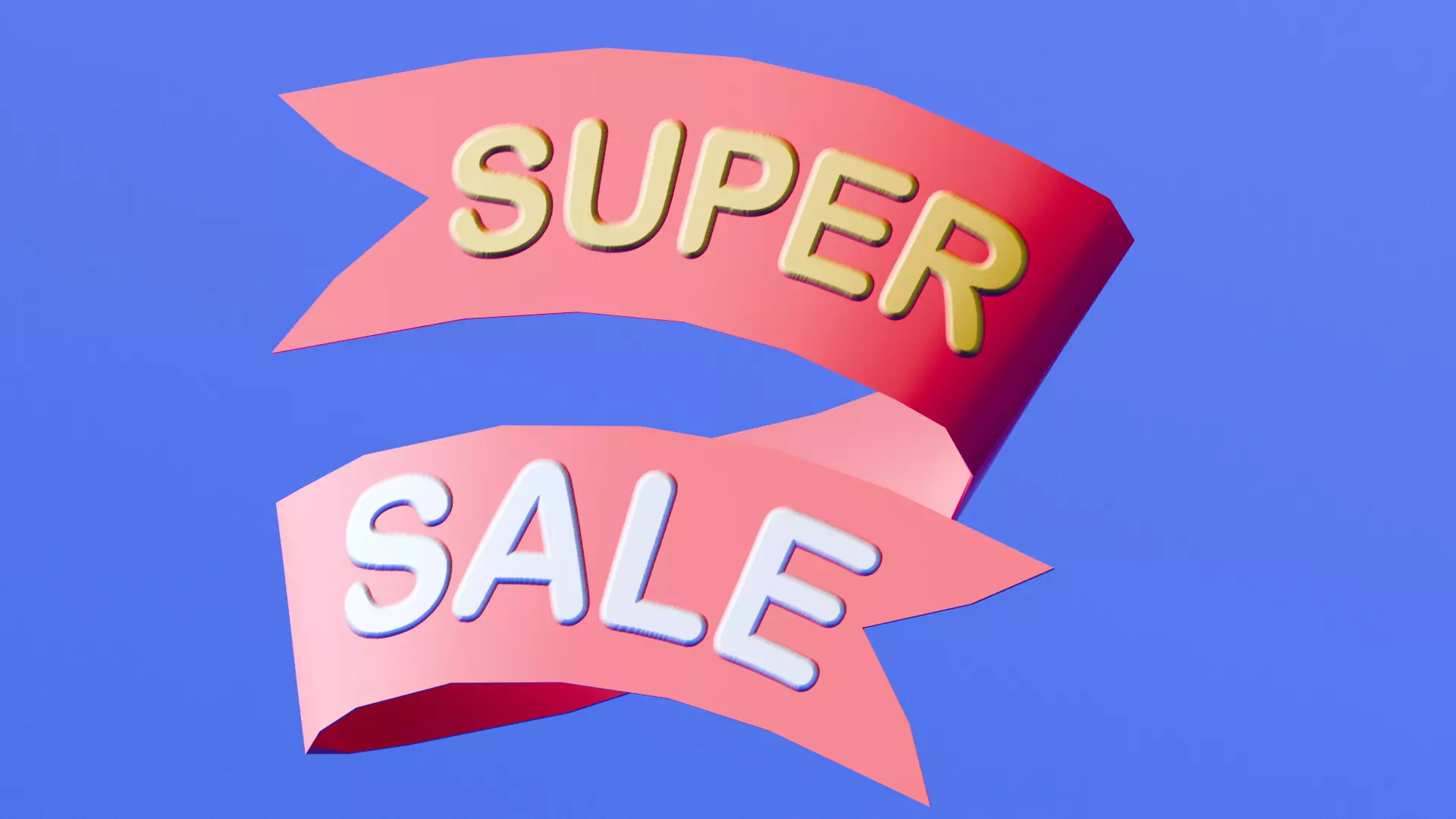 Marketing Icons - Super Sale Tag Low-poly 3D model
