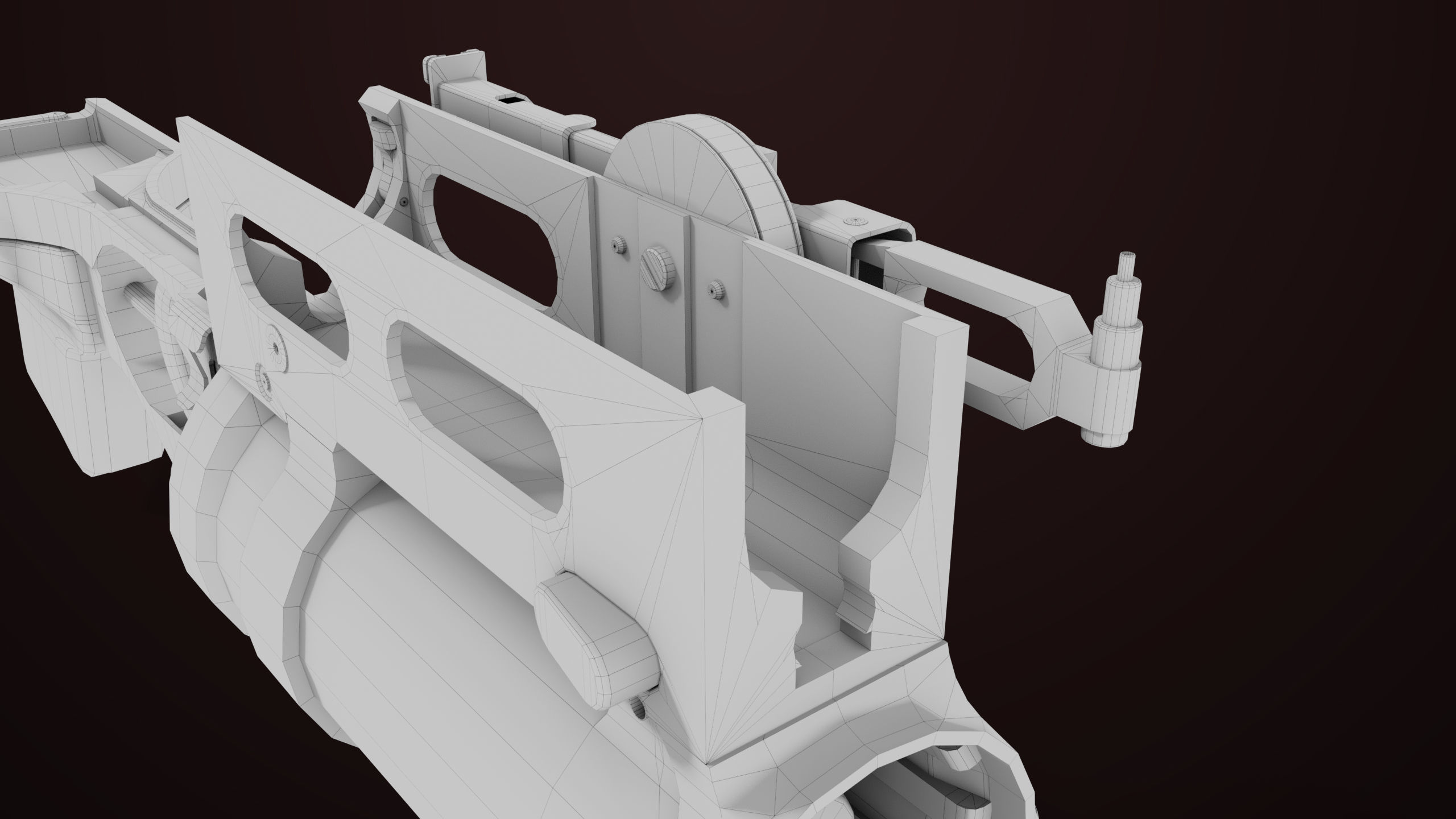 AKMS Light Machine Gun 10 Metal All PBR Unity Low-poly 3D model_103