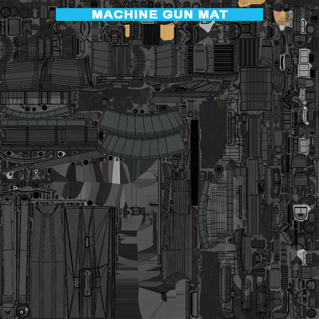 AKMS Light Machine Gun 10 Metal All PBR Unity Low-poly 3D model_113