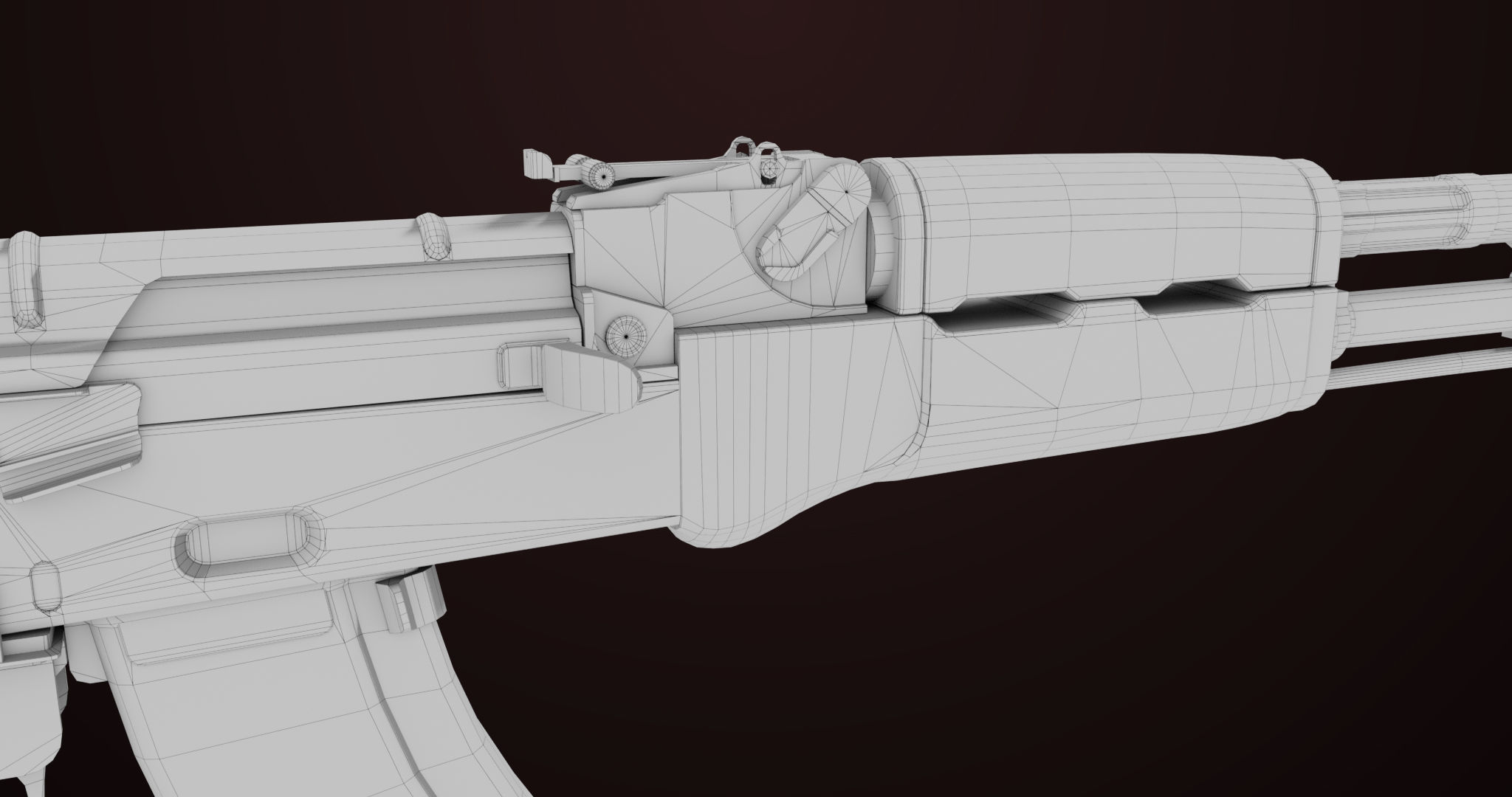 AKMS Light Machine Gun 10 Metal All PBR Unity Low-poly 3D model_74