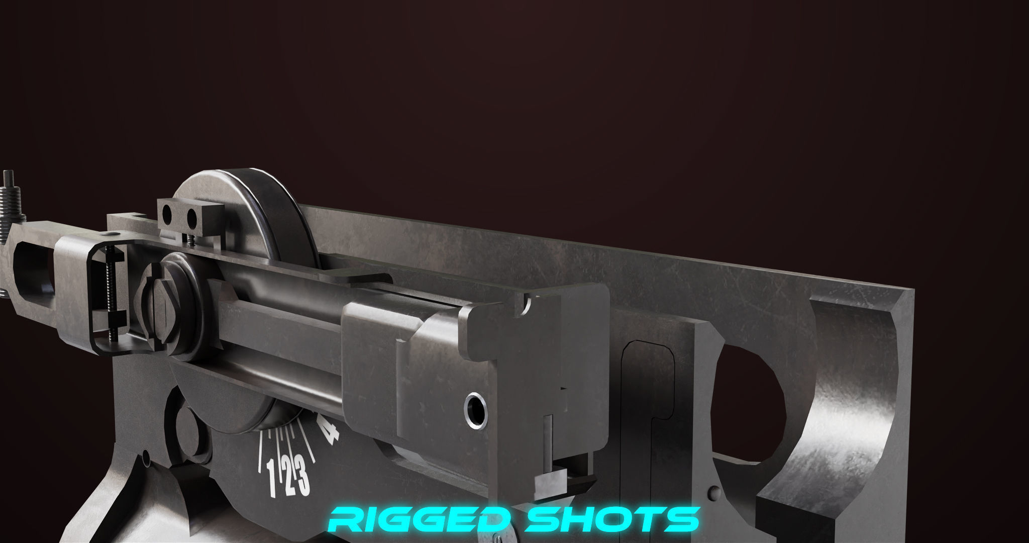 AKMS Light Machine Gun 10 Metal All PBR Unity Low-poly 3D model_46