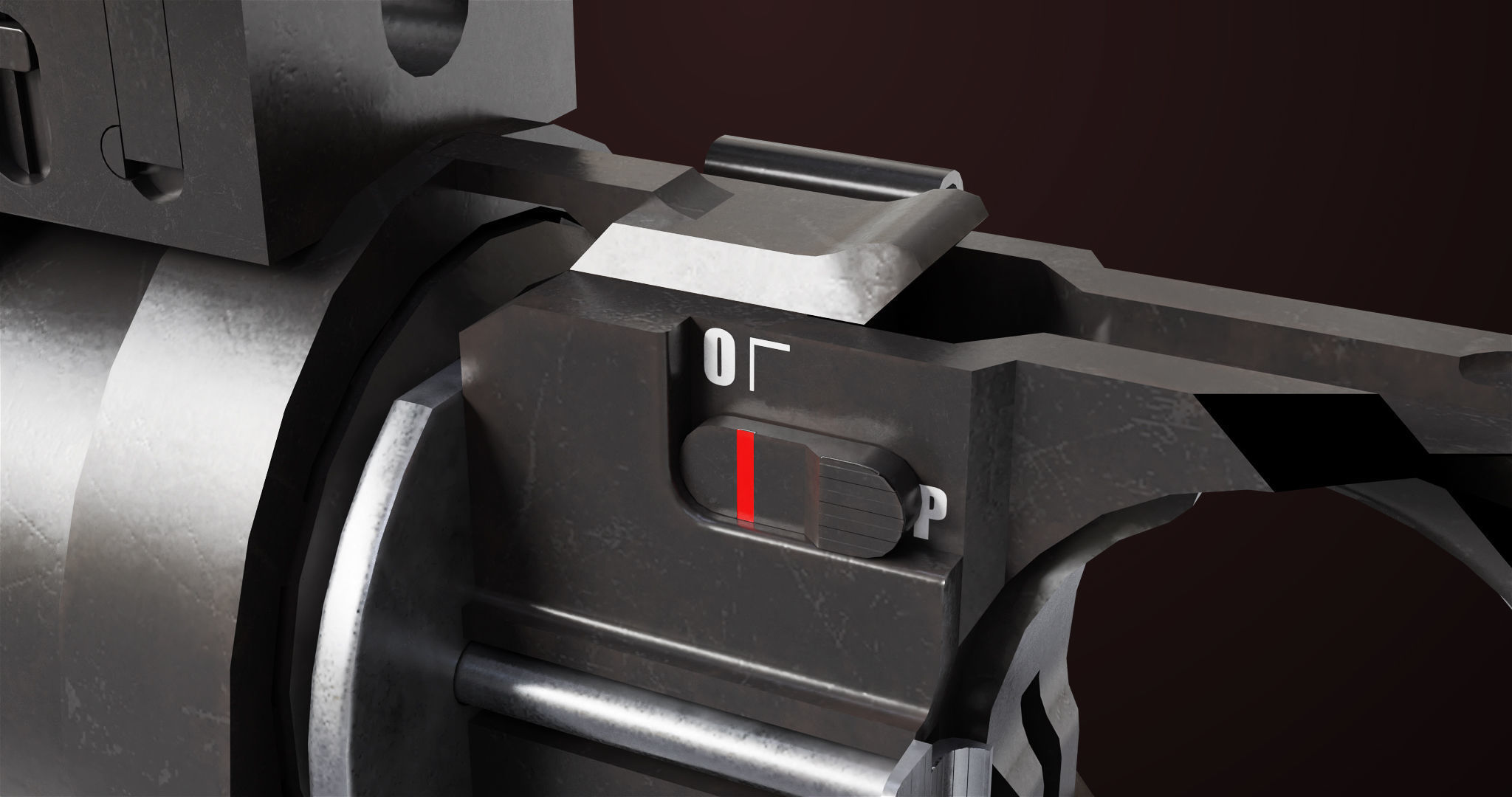 AKMS Light Machine Gun 10 Metal All PBR Unity Low-poly 3D model_42