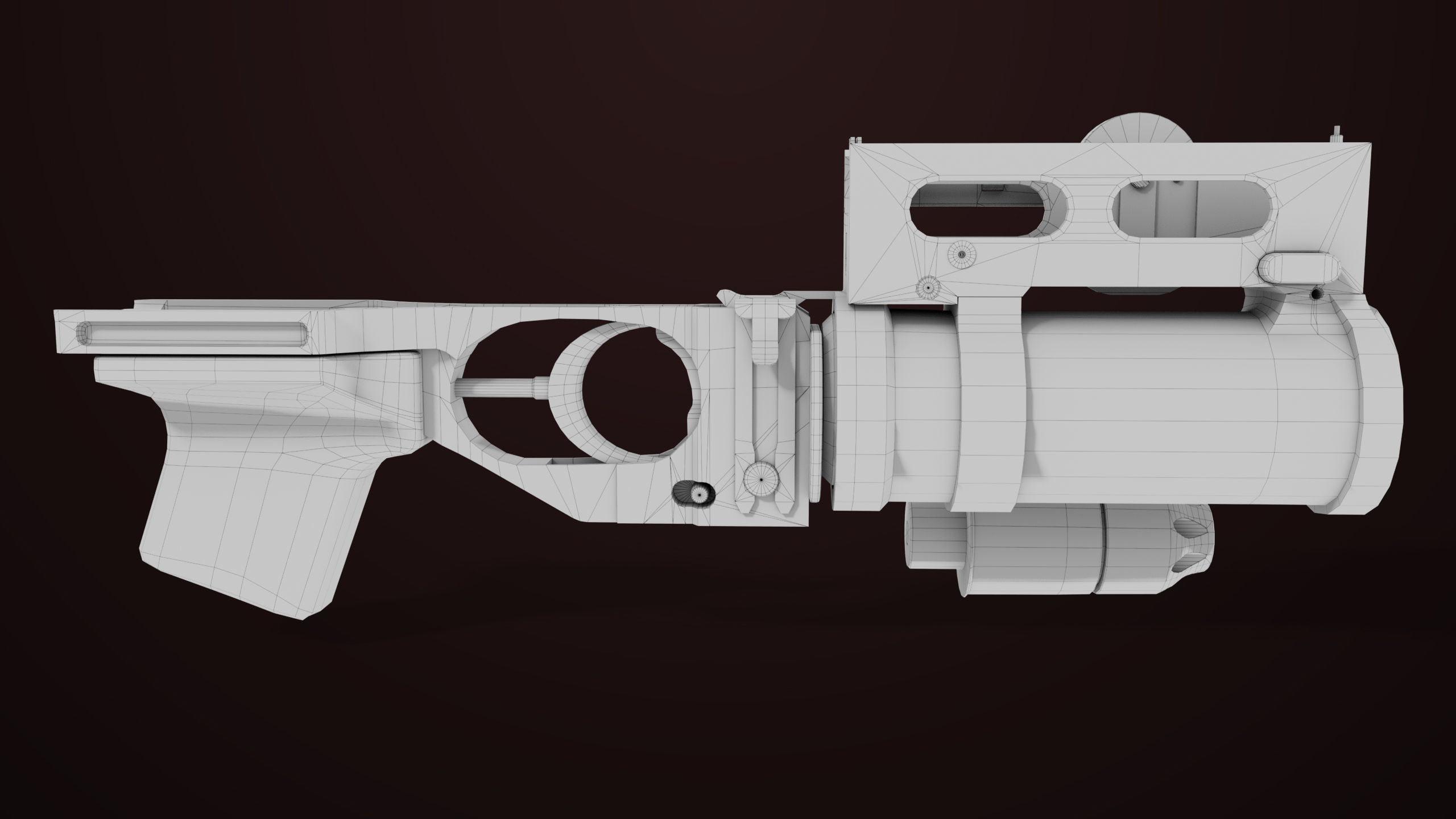 AKMS Light Machine Gun 10 Metal All PBR Unity Low-poly 3D model_97