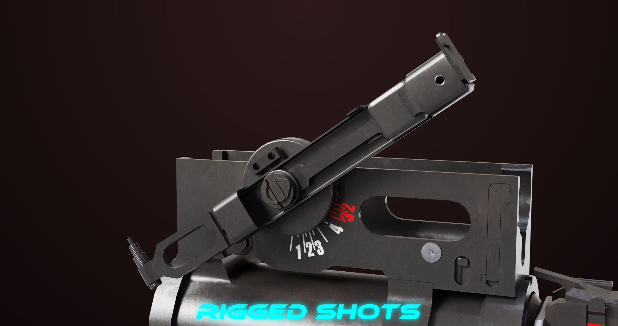 AKMS Light Machine Gun 10 Metal All PBR Unity Low-poly 3D model_48