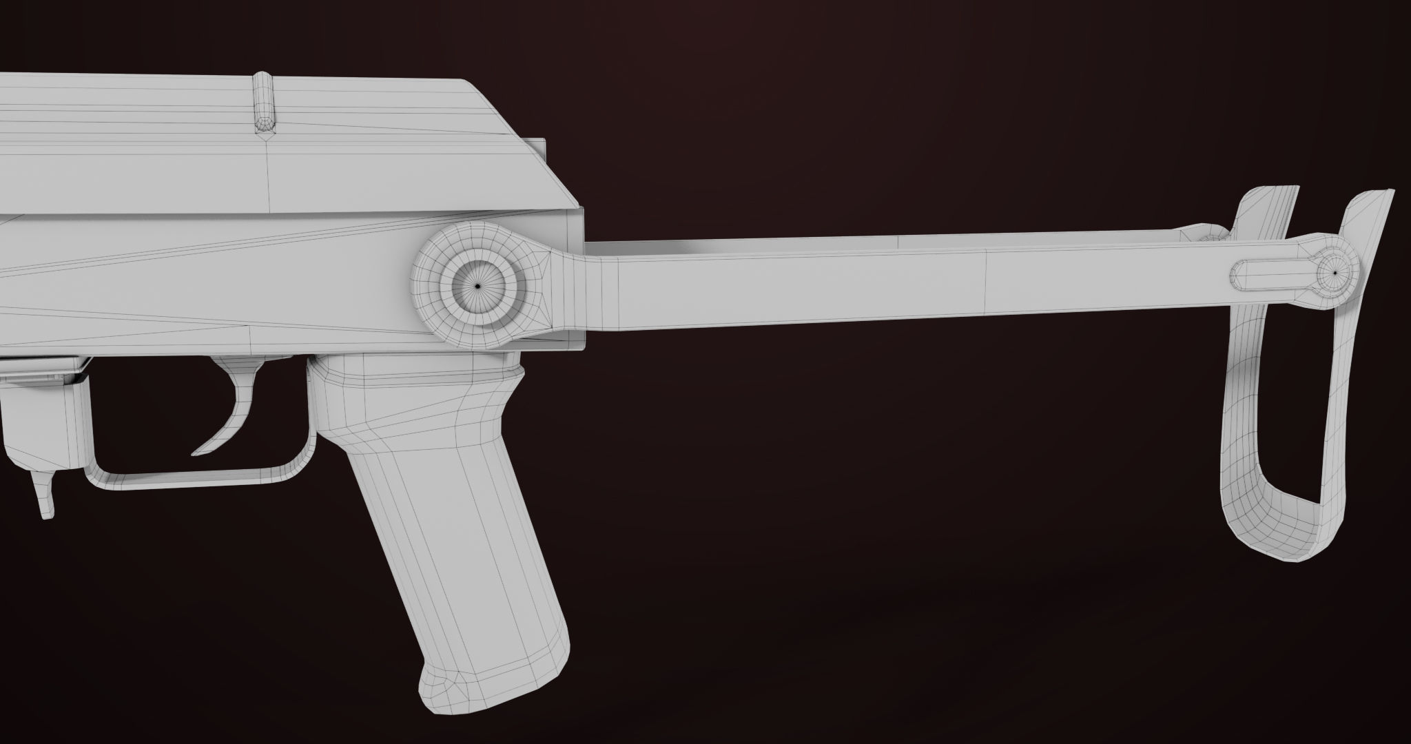 AKMS Light Machine Gun 10 Metal All PBR Unity Low-poly 3D model_75