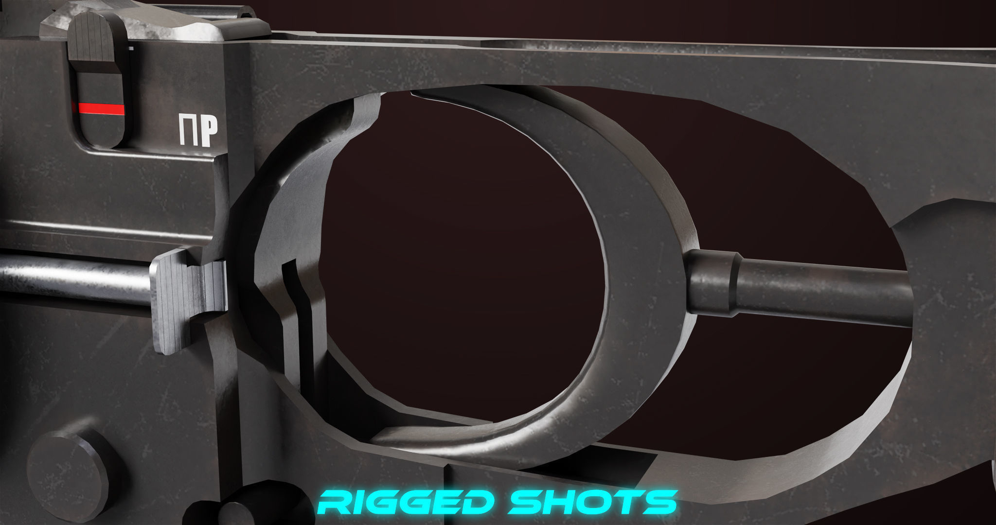 AKMS Light Machine Gun 10 Metal All PBR Unity Low-poly 3D model_45