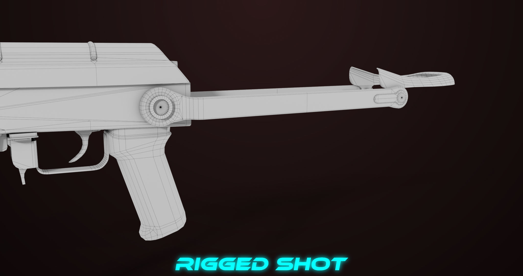 AKMS Light Machine Gun 10 Metal All PBR Unity Low-poly 3D model_81