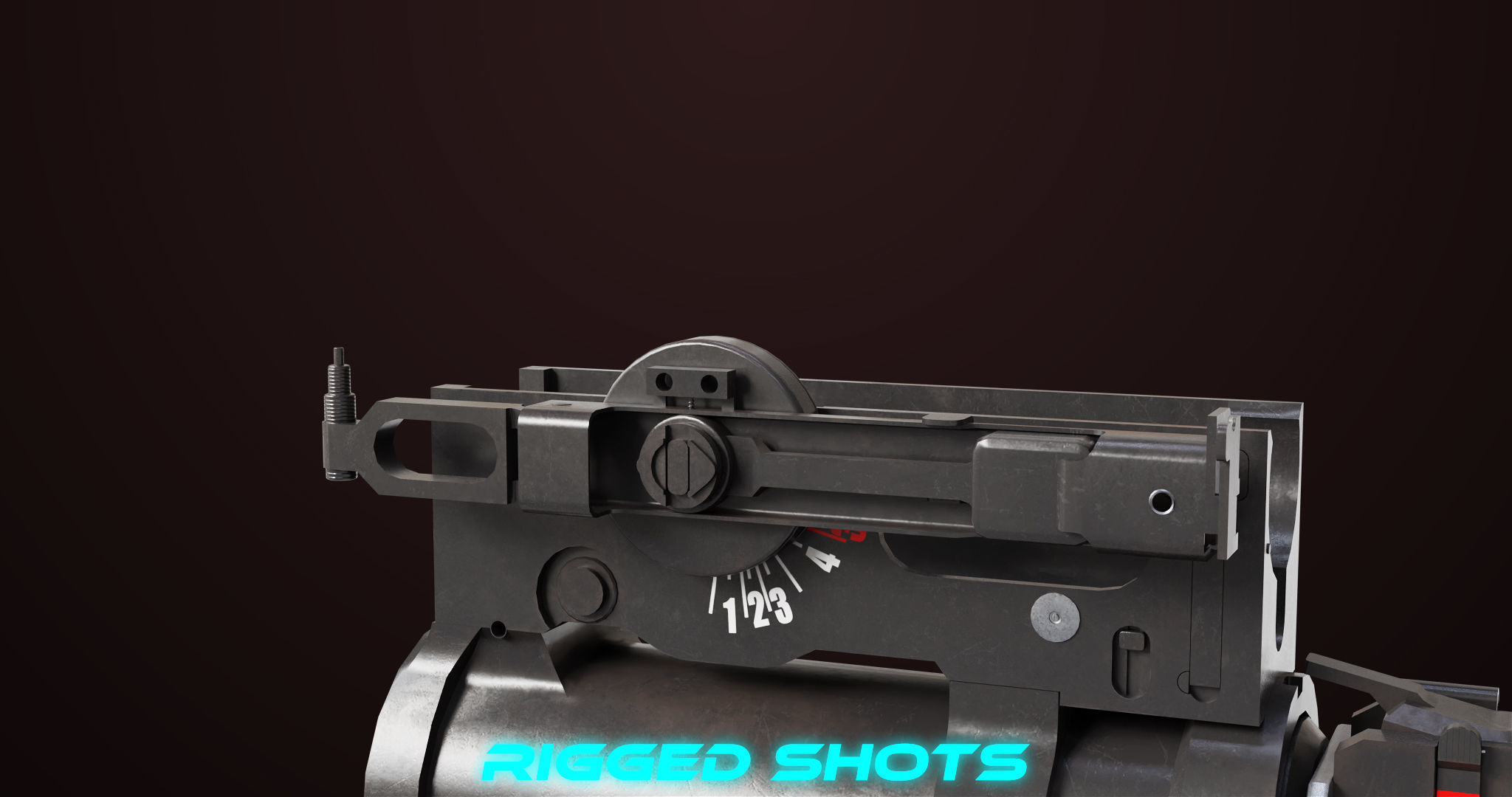 AKMS Light Machine Gun 10 Metal All PBR Unity Low-poly 3D model_47