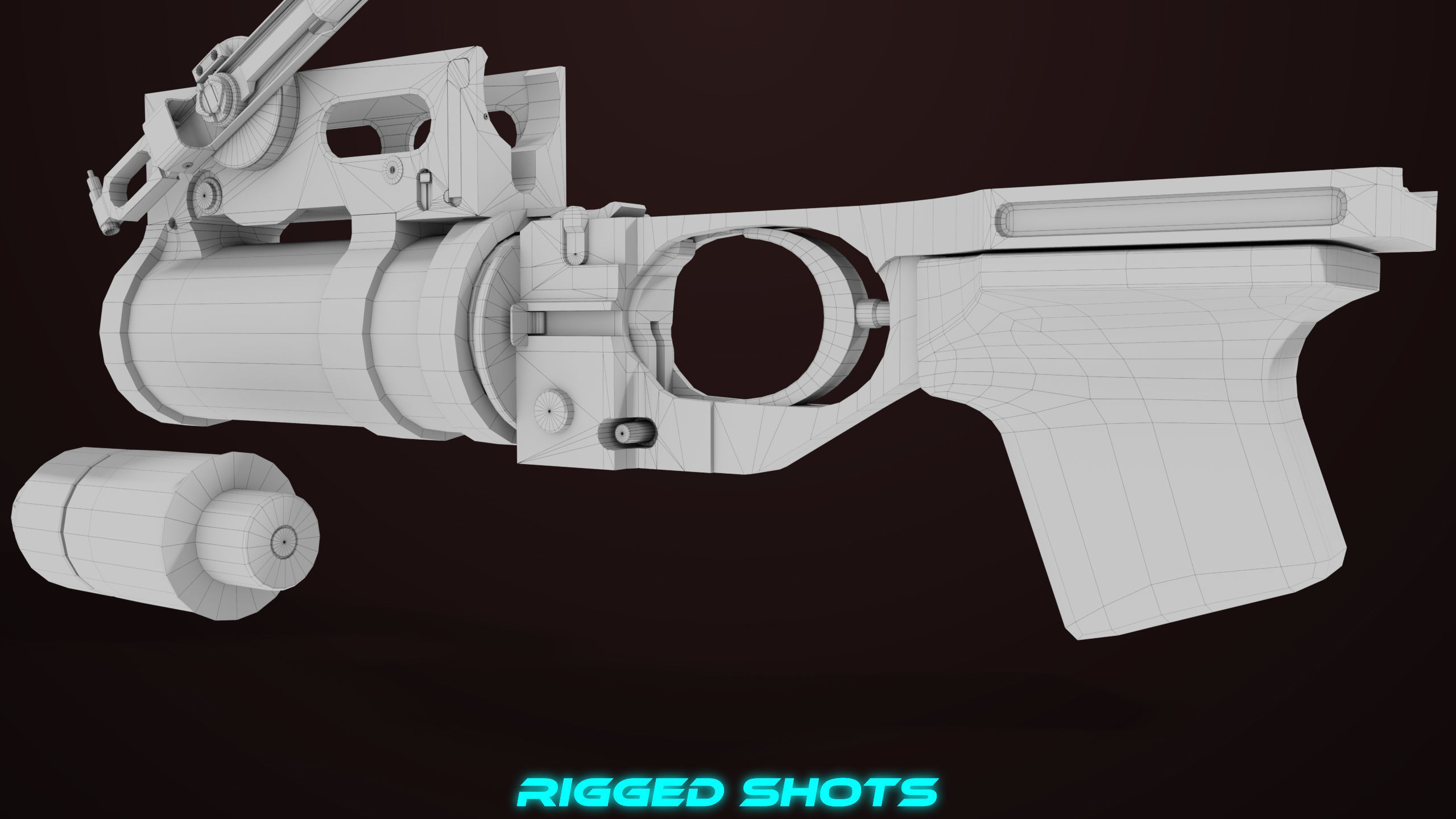 AKMS Light Machine Gun 10 Metal All PBR Unity Low-poly 3D model_108