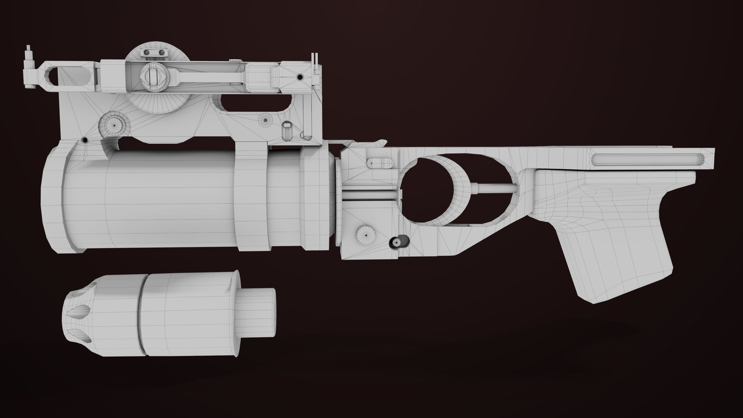 AKMS Light Machine Gun 10 Metal All PBR Unity Low-poly 3D model_94