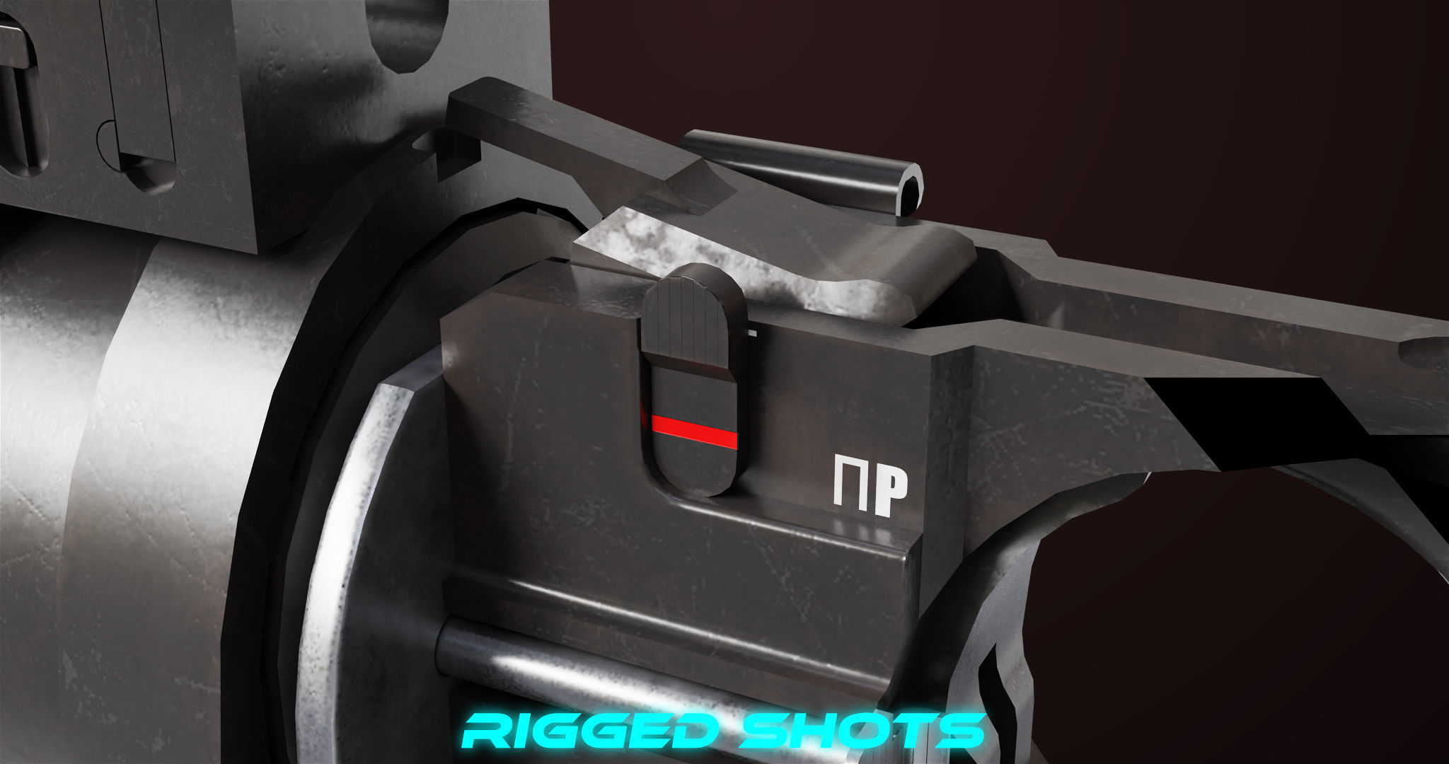 AKMS Light Machine Gun 10 Metal All PBR Unity Low-poly 3D model_43