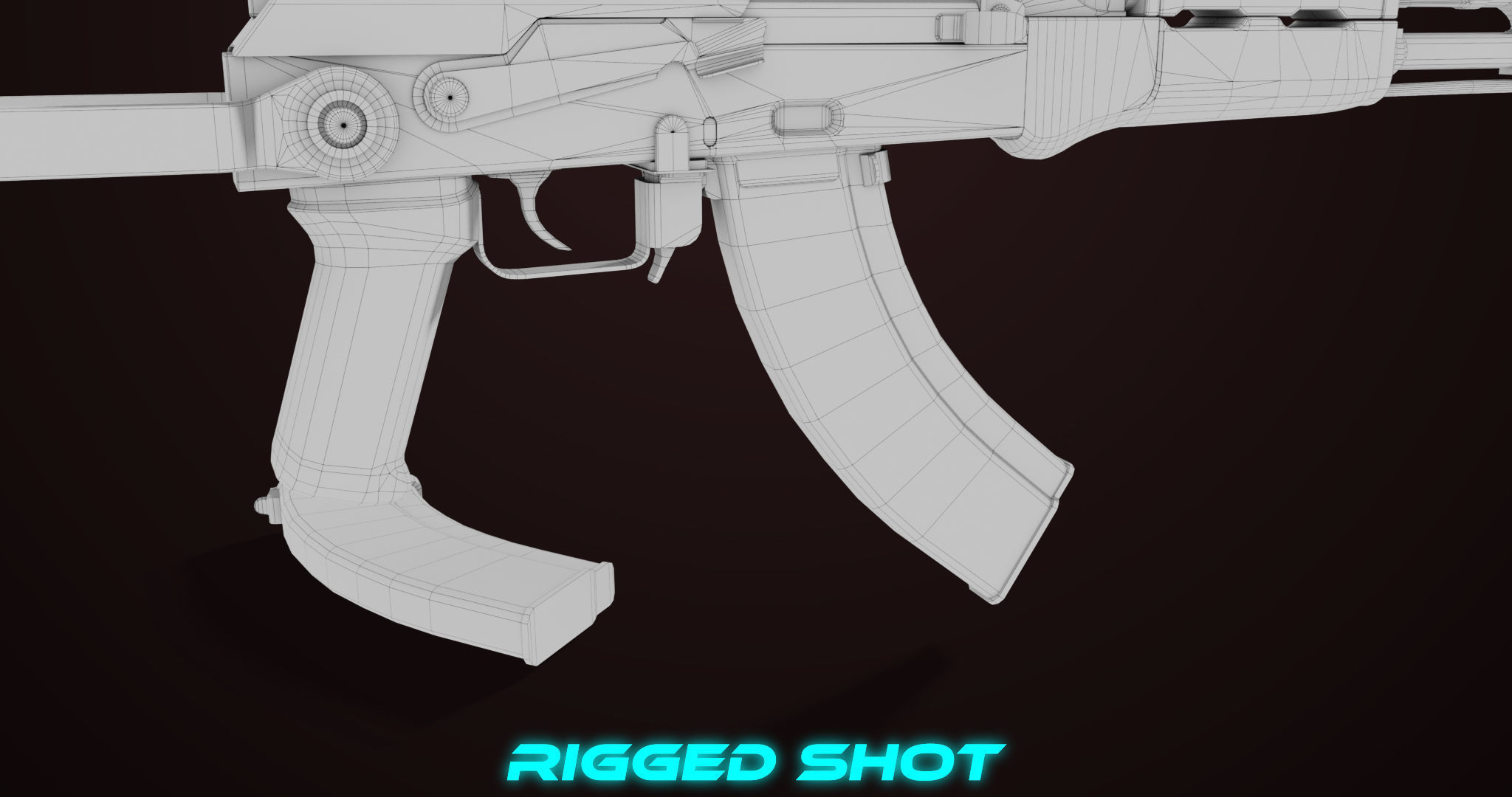 AKMS Light Machine Gun 10 Metal All PBR Unity Low-poly 3D model_72