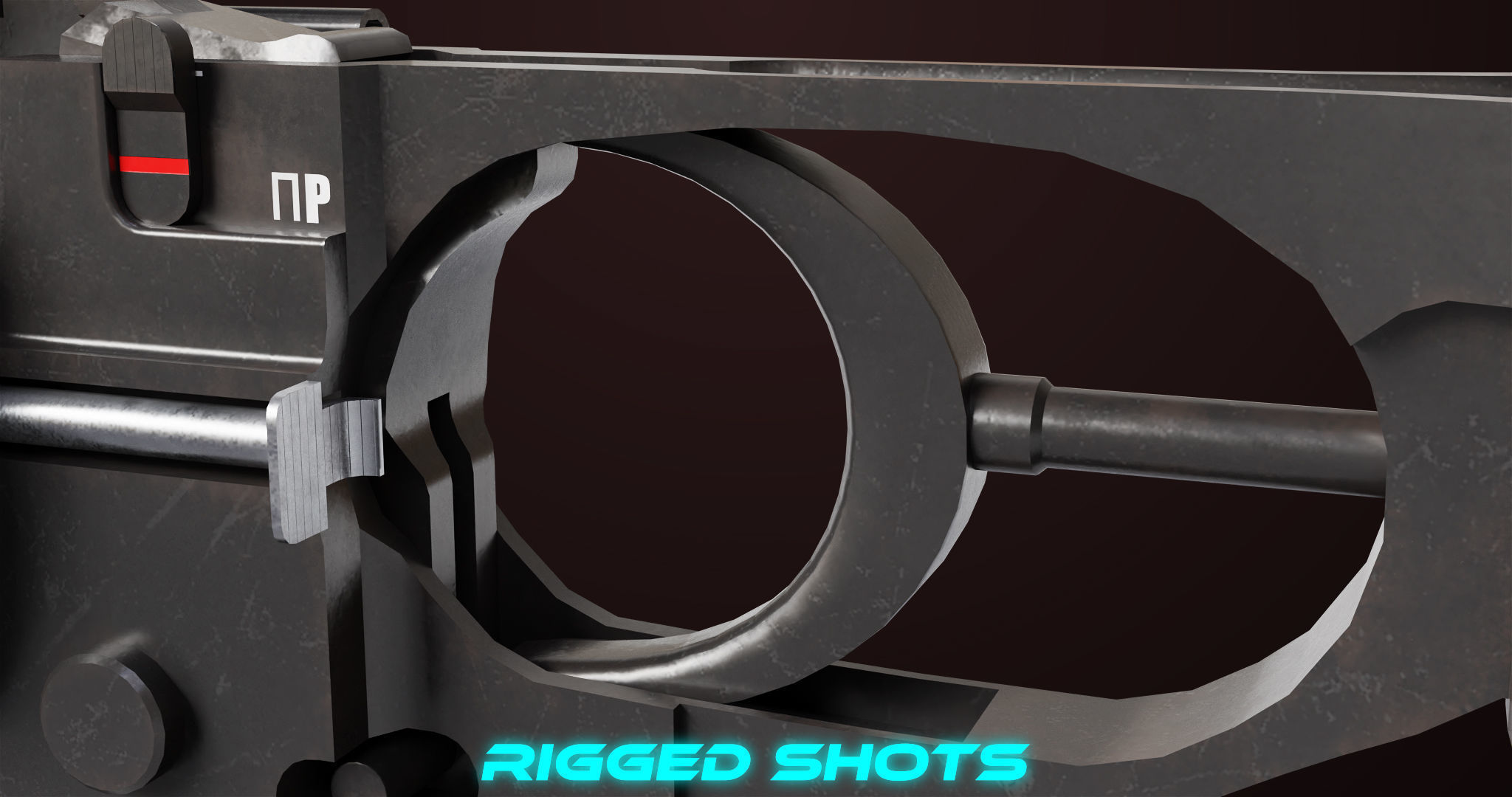 AKMS Light Machine Gun 10 Metal All PBR Unity Low-poly 3D model_44