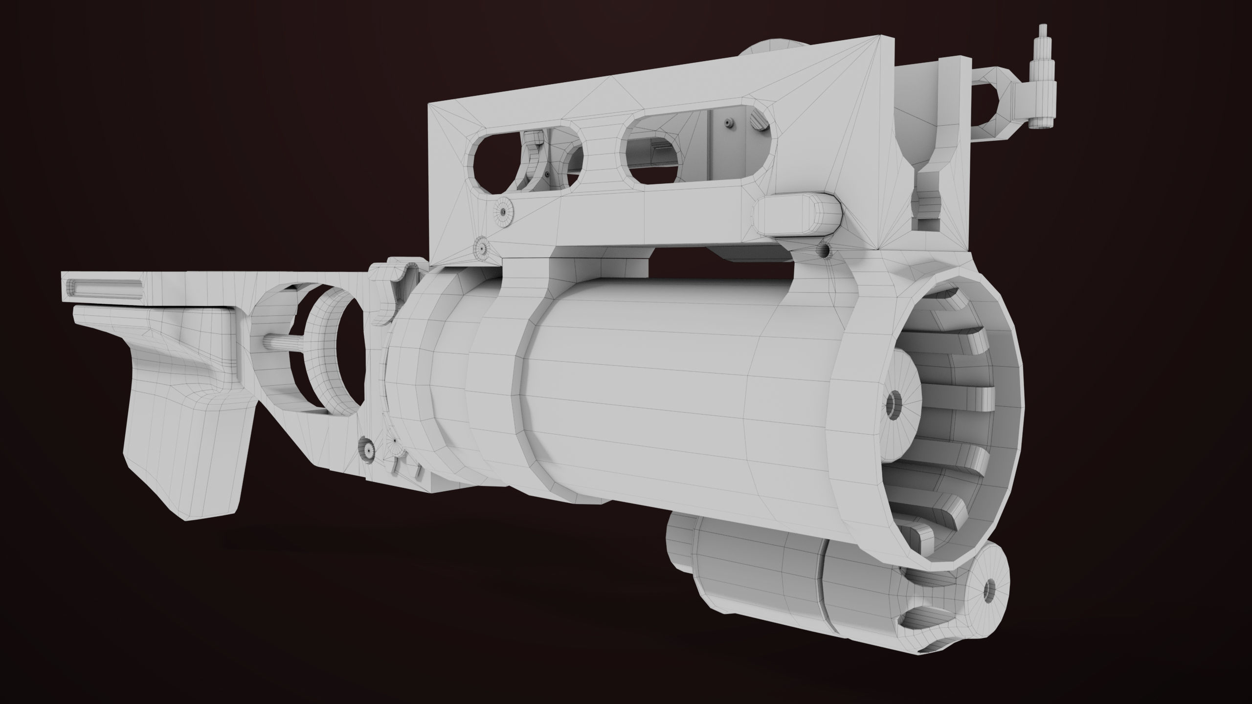 AKMS Light Machine Gun 10 Metal All PBR Unity Low-poly 3D model_98