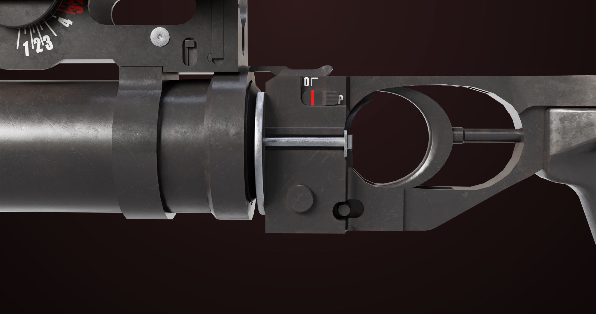 AKMS Light Machine Gun 10 Metal All PBR Unity Low-poly 3D model_36