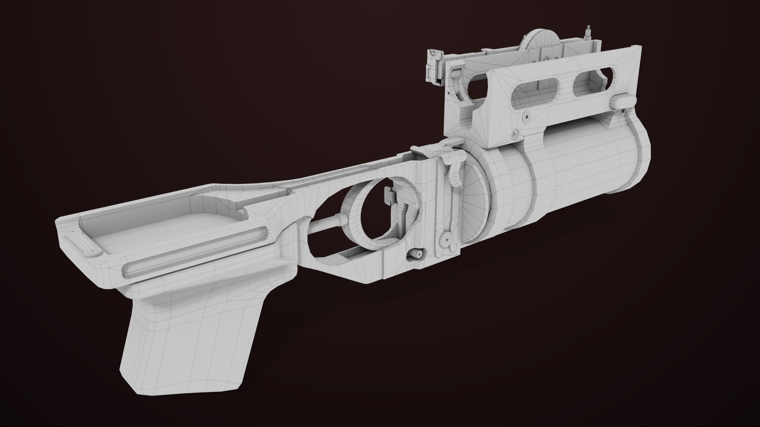 AKMS Light Machine Gun 10 Metal All PBR Unity Low-poly 3D model_96