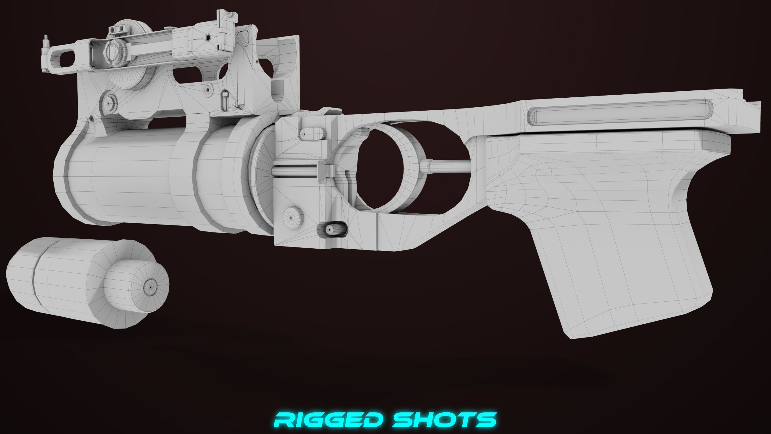 AKMS Light Machine Gun 10 Metal All PBR Unity Low-poly 3D model_107