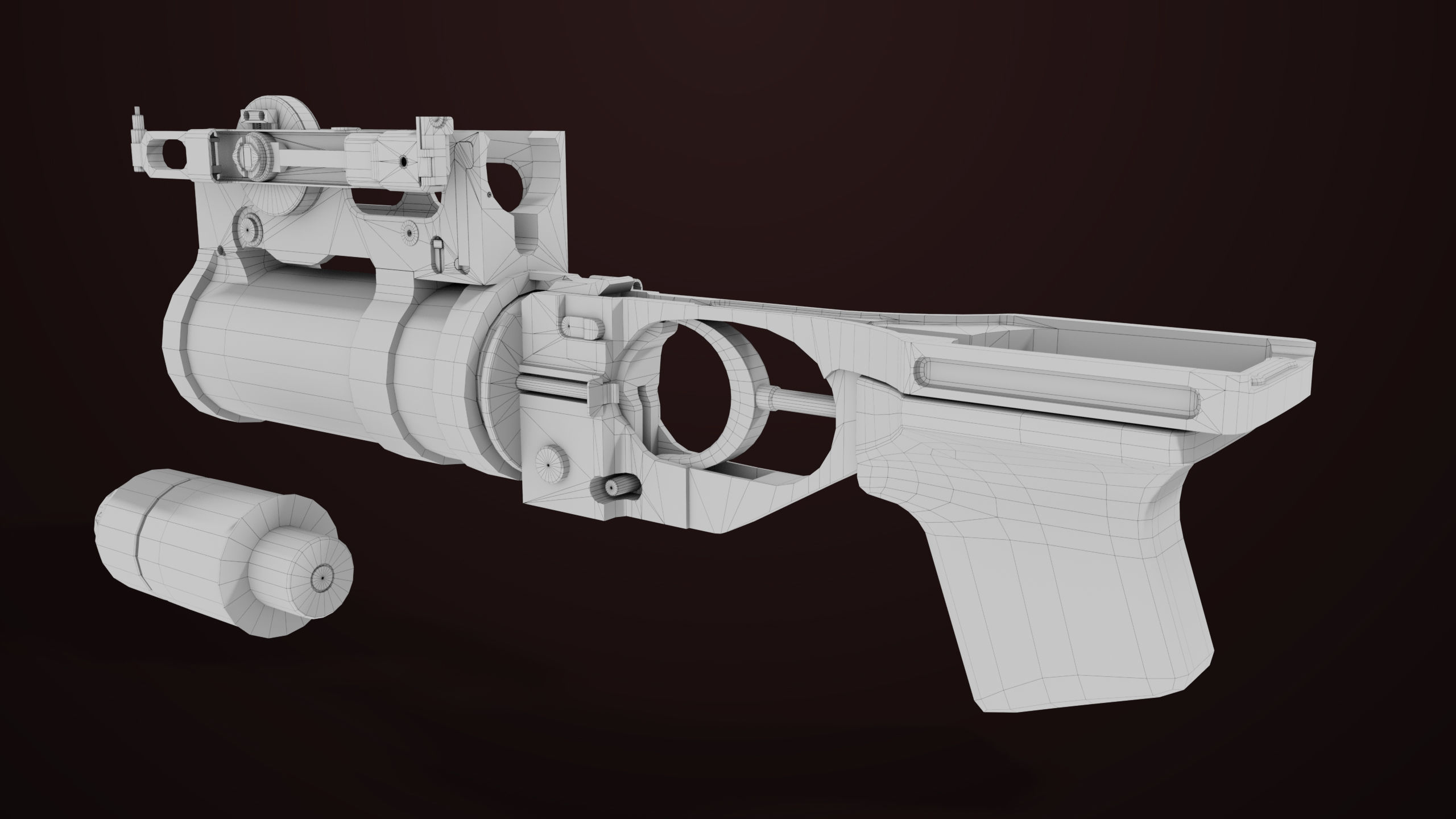 AKMS Light Machine Gun 10 Metal All PBR Unity Low-poly 3D model_95