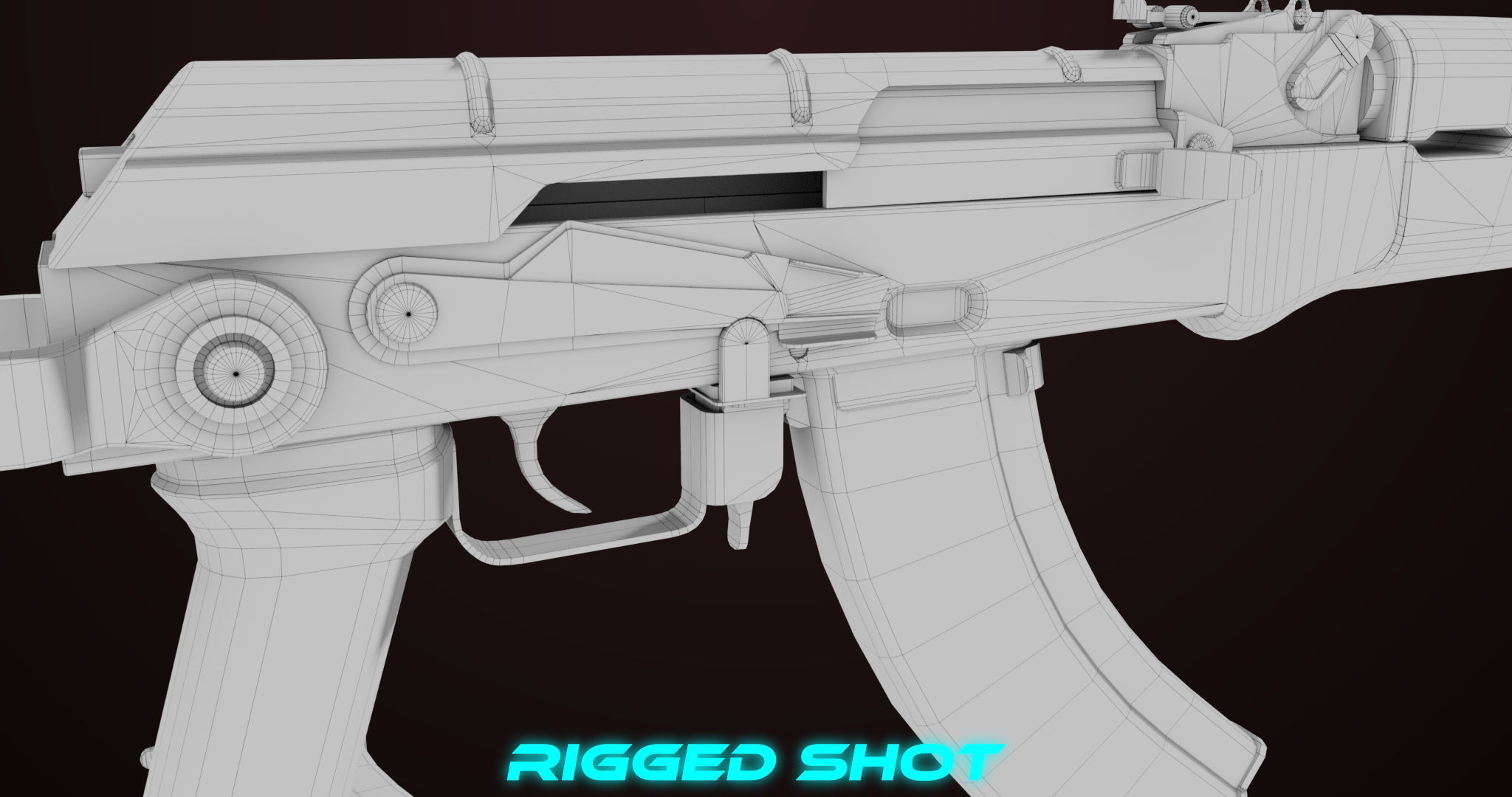 AKMS Light Machine Gun 10 Metal All PBR Unity Low-poly 3D model_66