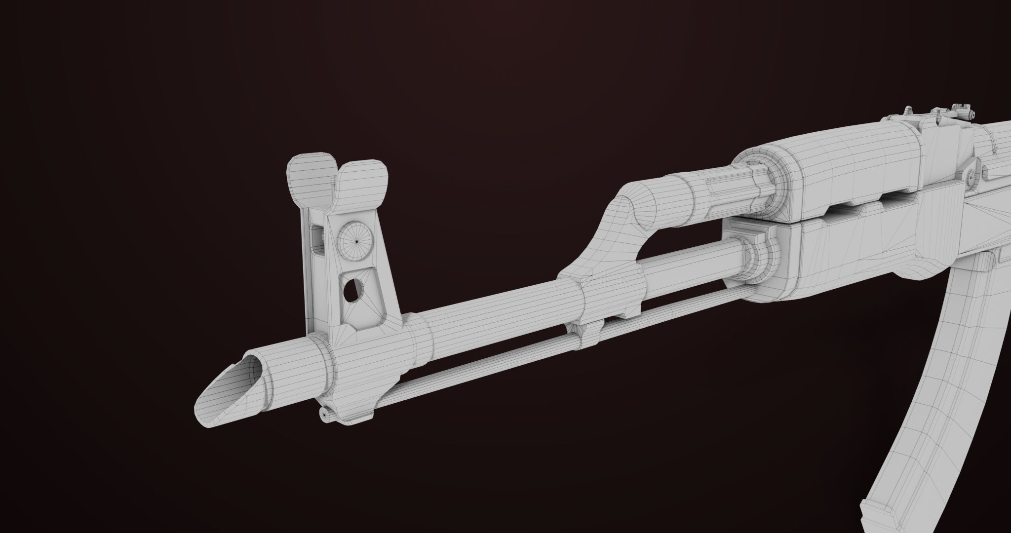 AKMS Light Machine Gun 10 Metal All PBR Unity Low-poly 3D model_60