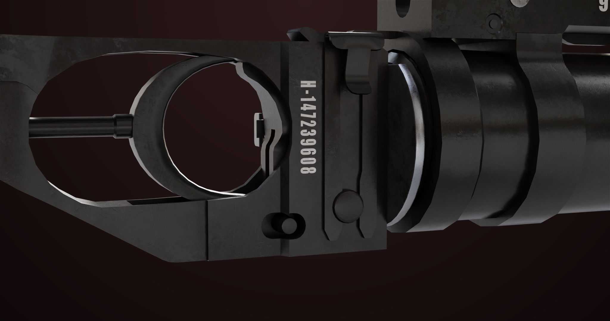 AKMS Light Machine Gun 10 Metal All PBR Unity Low-poly 3D model_41